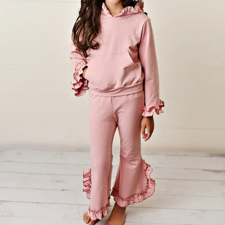 PINK RUFFLE LOUNGE SET