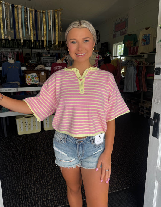 SHORE THING TOP IN PINK
