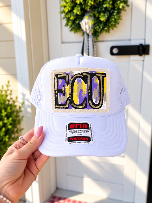 WHITE ECU TRUCKER HAT