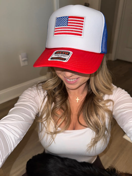 American Flag Trucker Hat