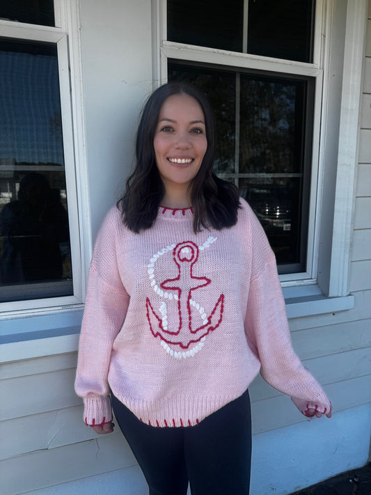ANCHORS AWAY SWEATER IN PINK