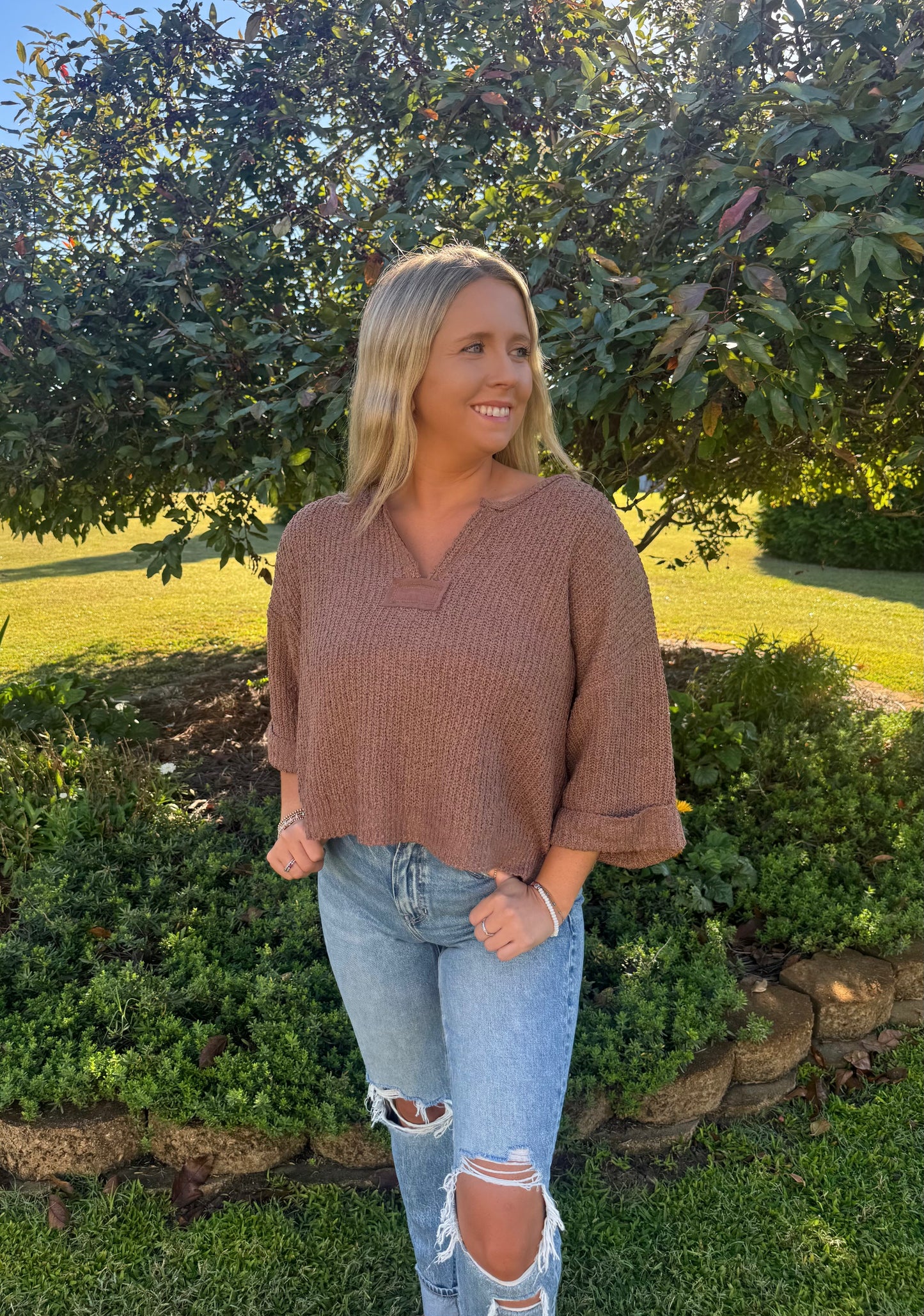 Falling For You Sweater in Cocoa