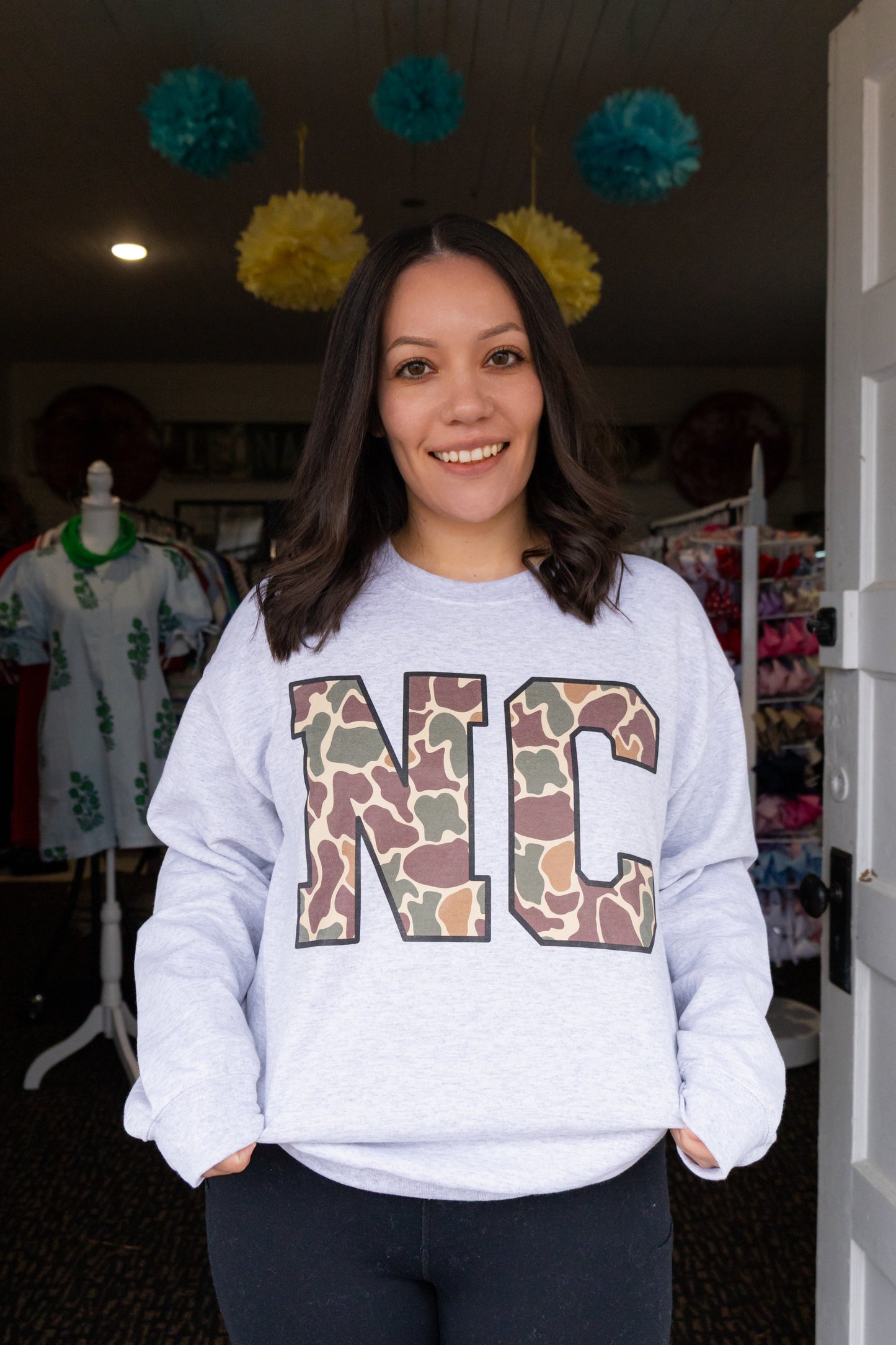 NC CAMO CREWNECK