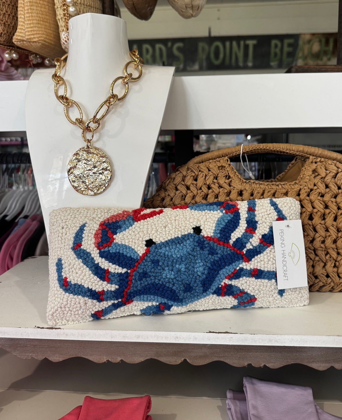 BLUE CRAB HOOK PILLOW