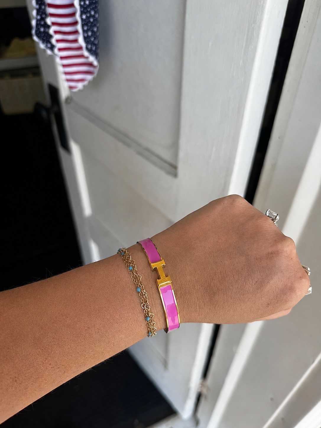 HOT PINK WATERPROOF STAINLESS-STEEL BRACELET