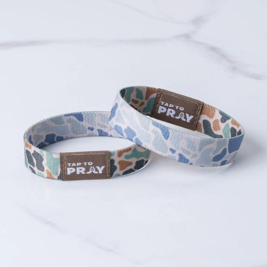 Tap To Pray Wristbands - River Rock Camo Classic & Sage