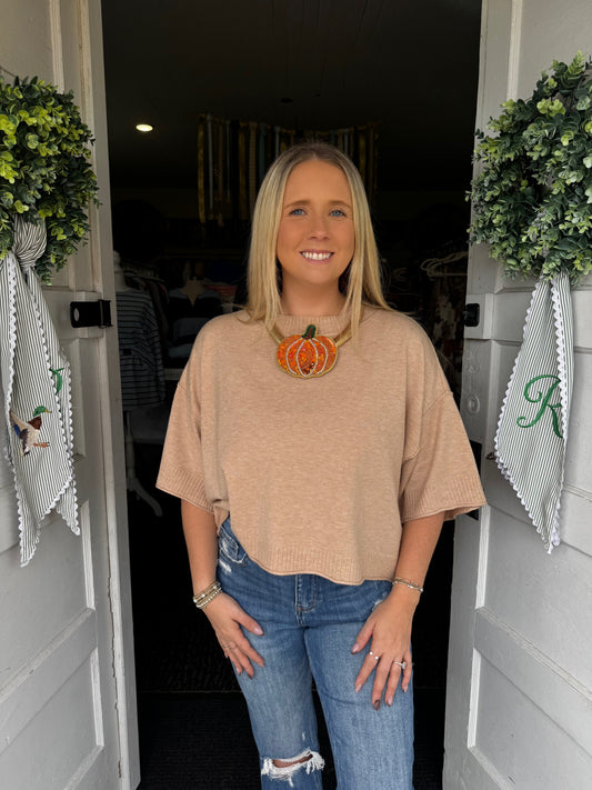 OUT AND ABOUT SWEATER IN BEIGE