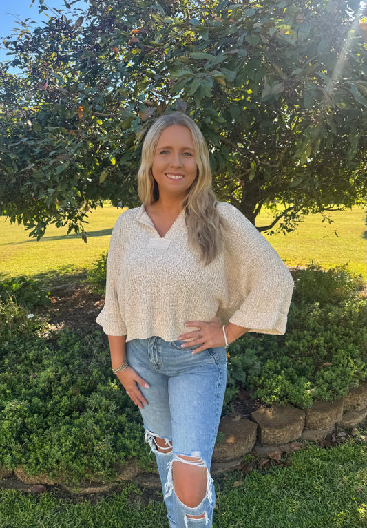 Falling For You Sweater in Oatmeal