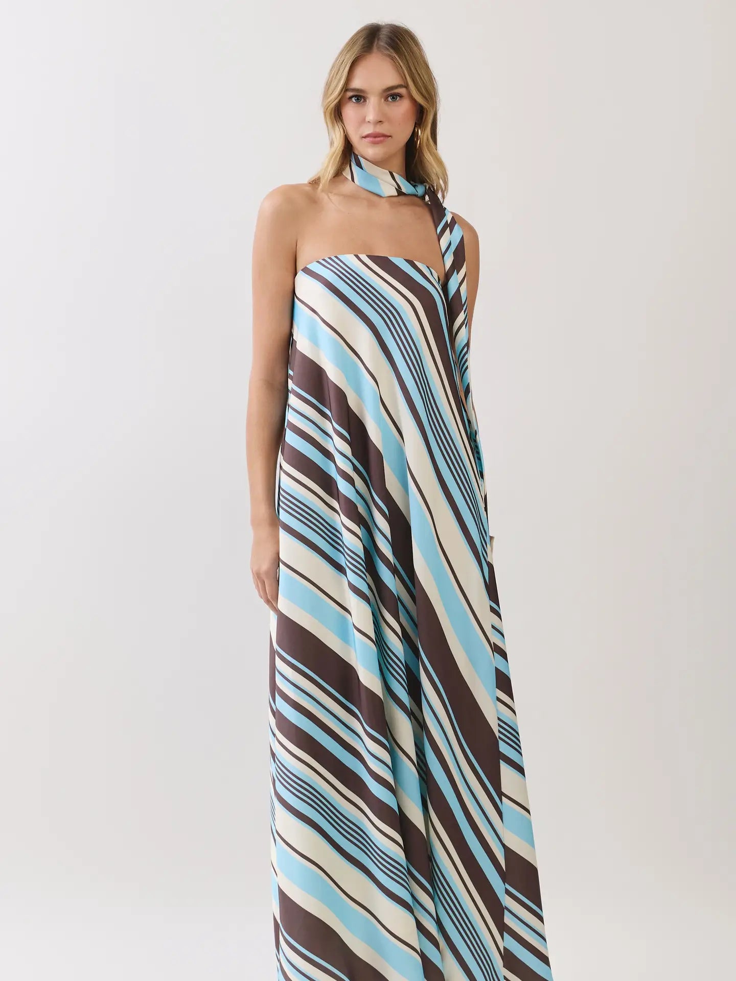 COCOA BREEZE STRIPED MAXI