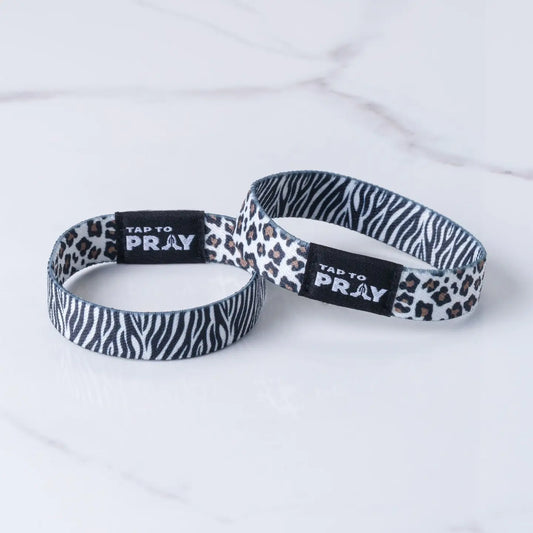Tap To Pray Wristband – Safari Zebra