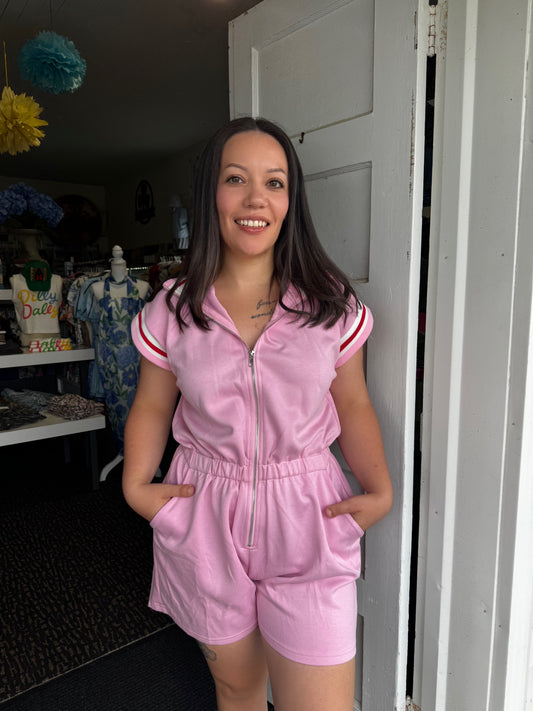 COURTSIDE ROMPER IN PINK