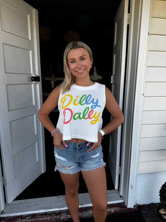 'DILLY DALLY' TERRY TANK TOP