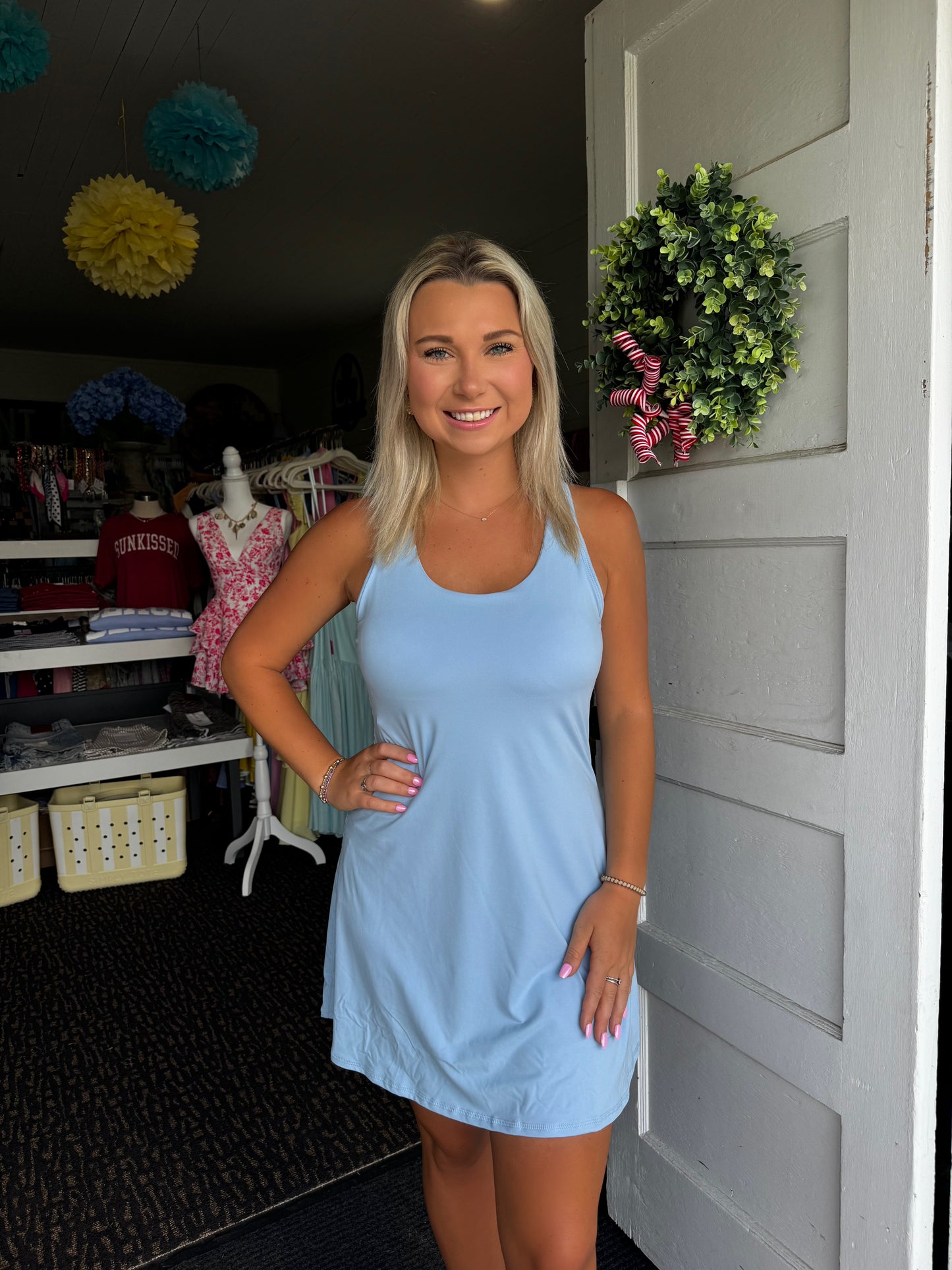 EASY BREEZY ACTIVE DRESS IN LIGHT BLUE