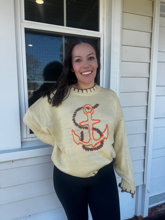 ANCHORS AWAY SWEATER IN BUTTER