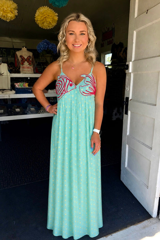 MERMAID MUSE MAXI IN TURQUOISE