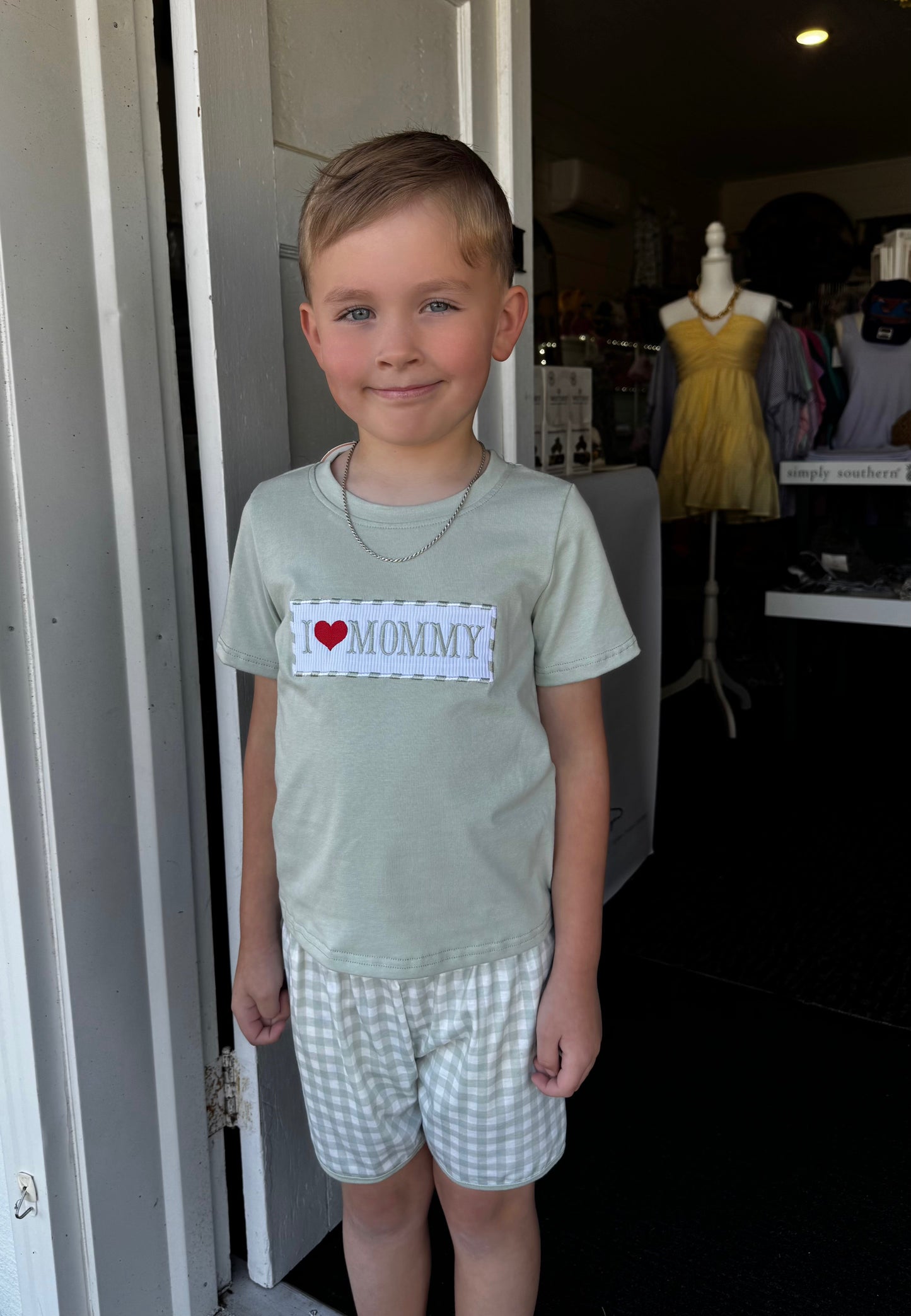I <3 MOMMY GINGHAM SET