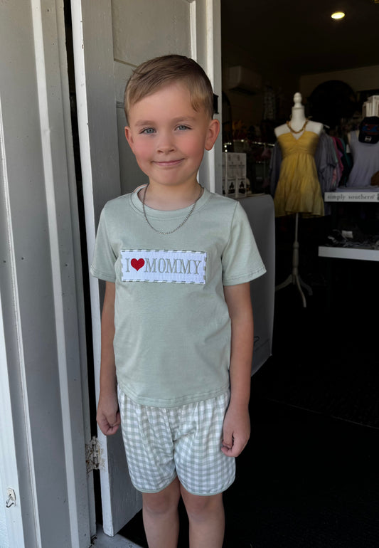 I <3 MOMMY GINGHAM SET