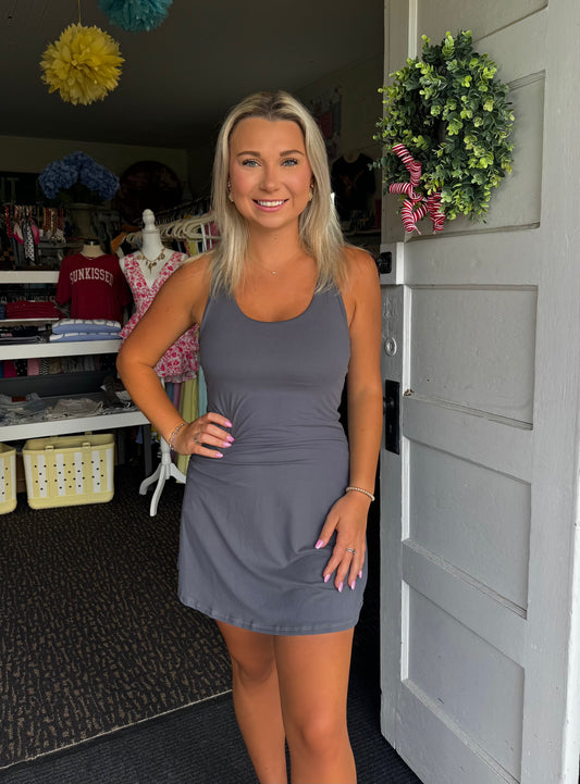 EASY BREEZY ACTIVE DRESS IN TITANIUM