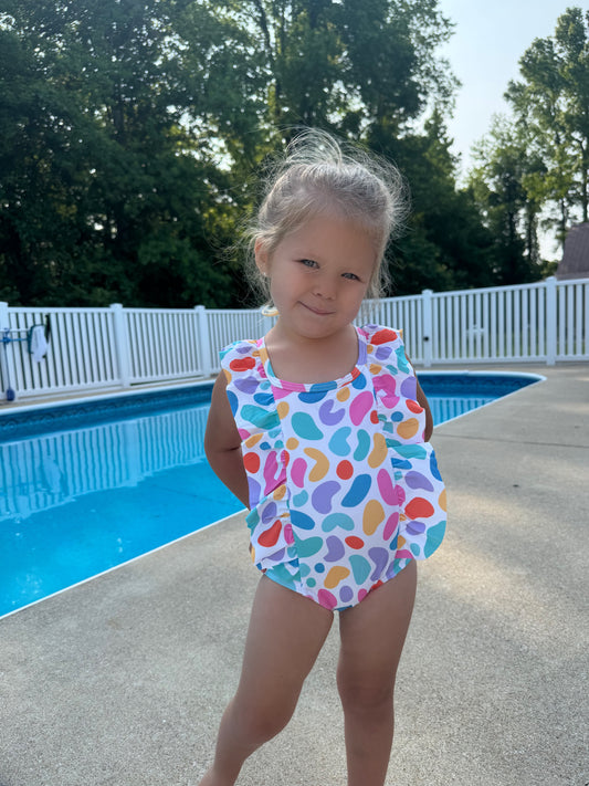 Leopard Print Ruffle Swimsuit