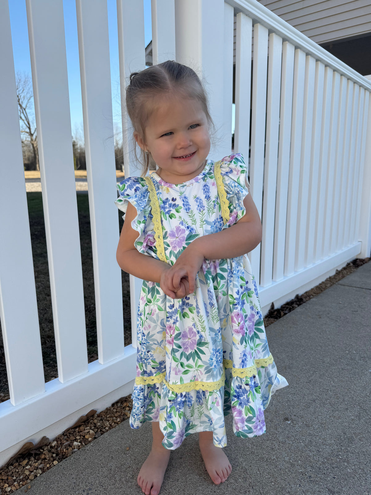 Painted Ruffles PAINTED BLOOMS RUFFLE DRESS – BayRaye Boutique