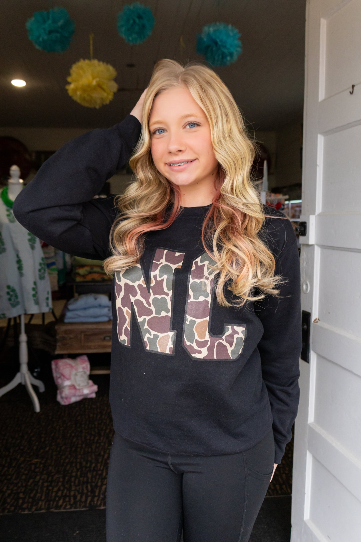 NC CAMO CREWNECK