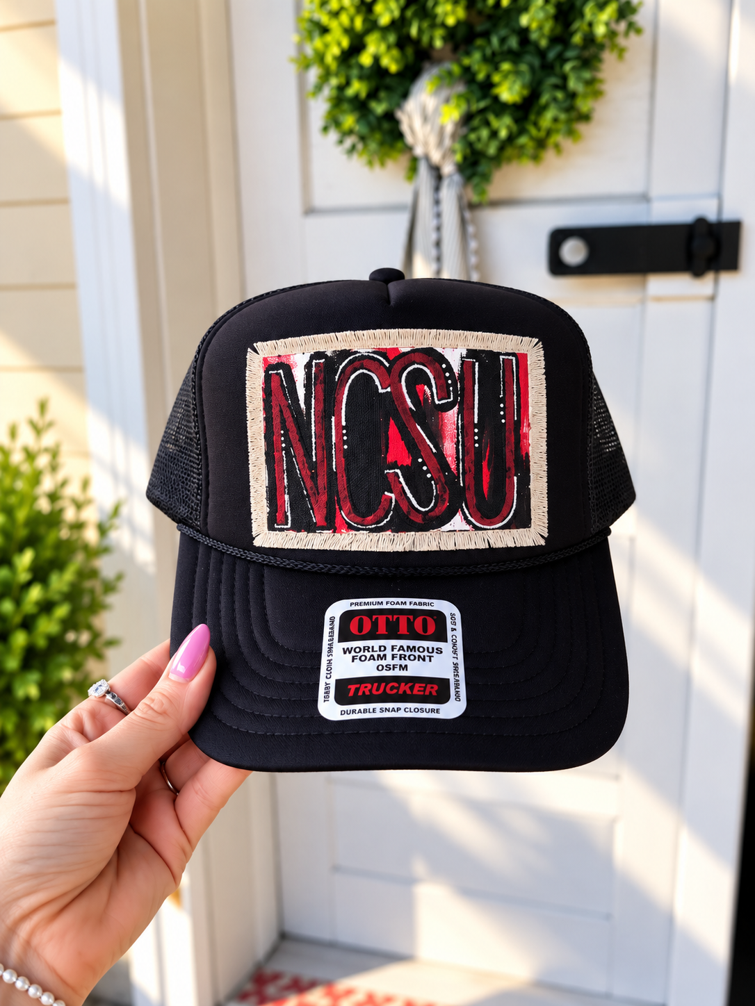 BLACK NCSU TRUCKER HAT