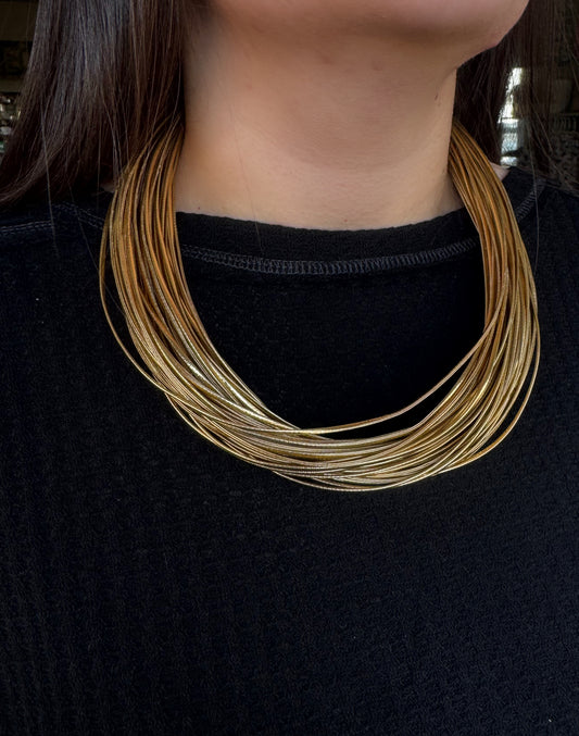 SLUB CLUB NECKLACE IN GOLD