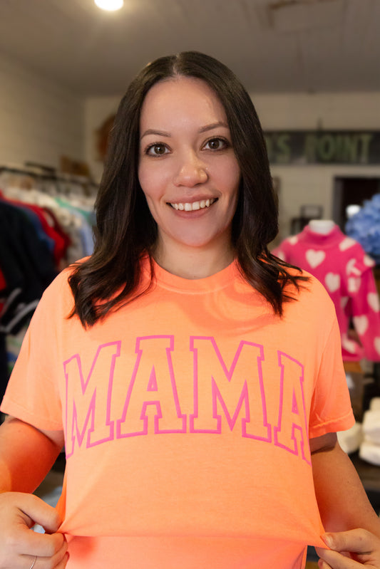 MAMA TEE IN ORANGE/PINK