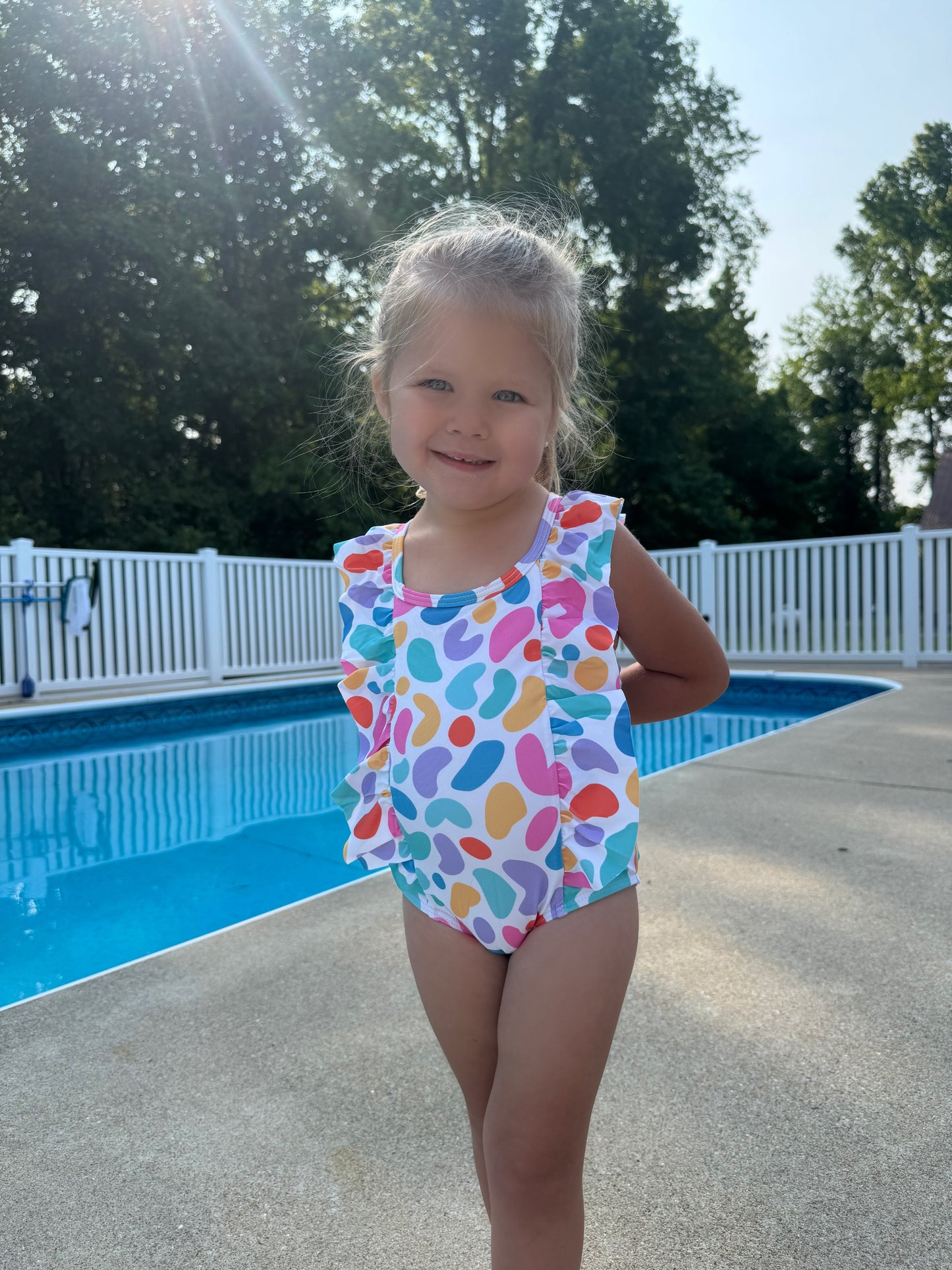 Leopard Print Ruffle Swimsuit