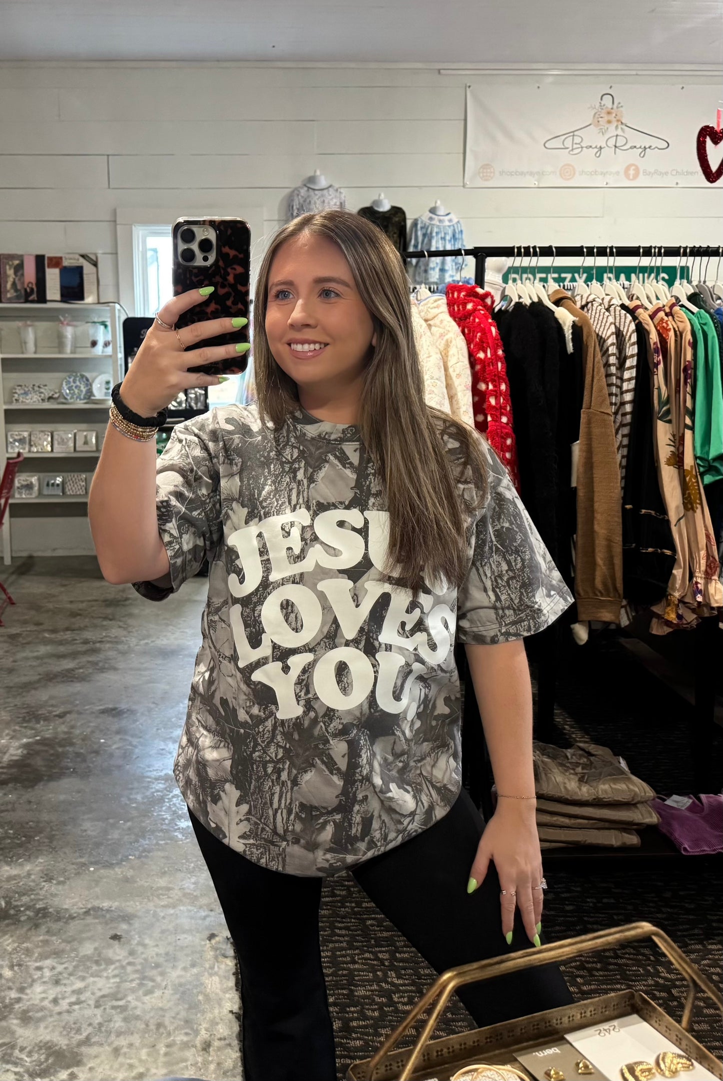"Jesus Love You" Tee in Black & White Camo