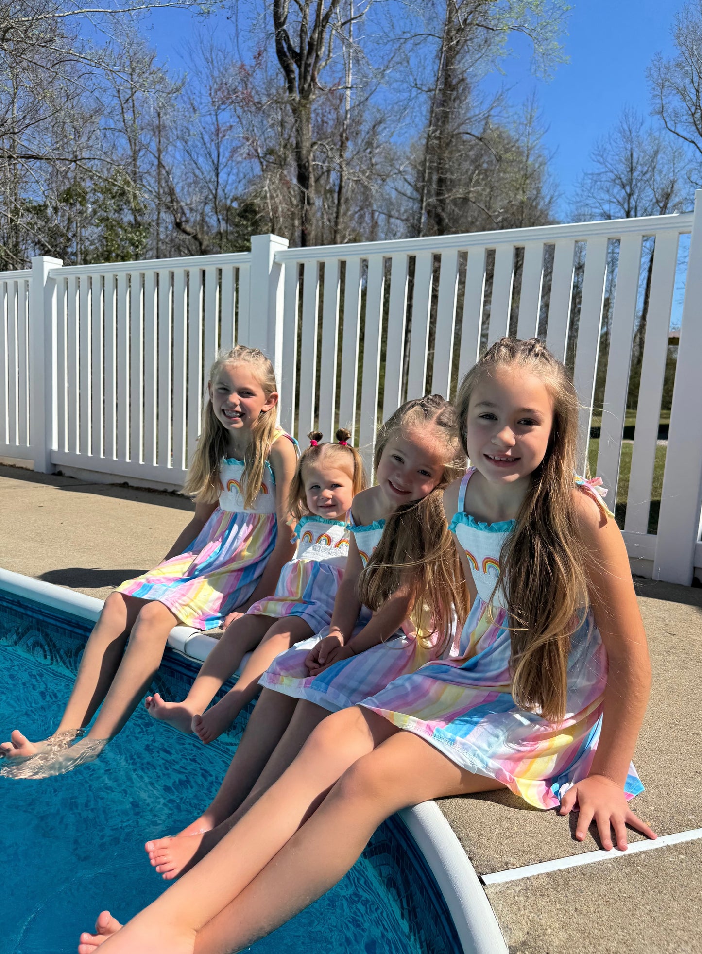 Somewhere Over the Rainbow Smocked Dress