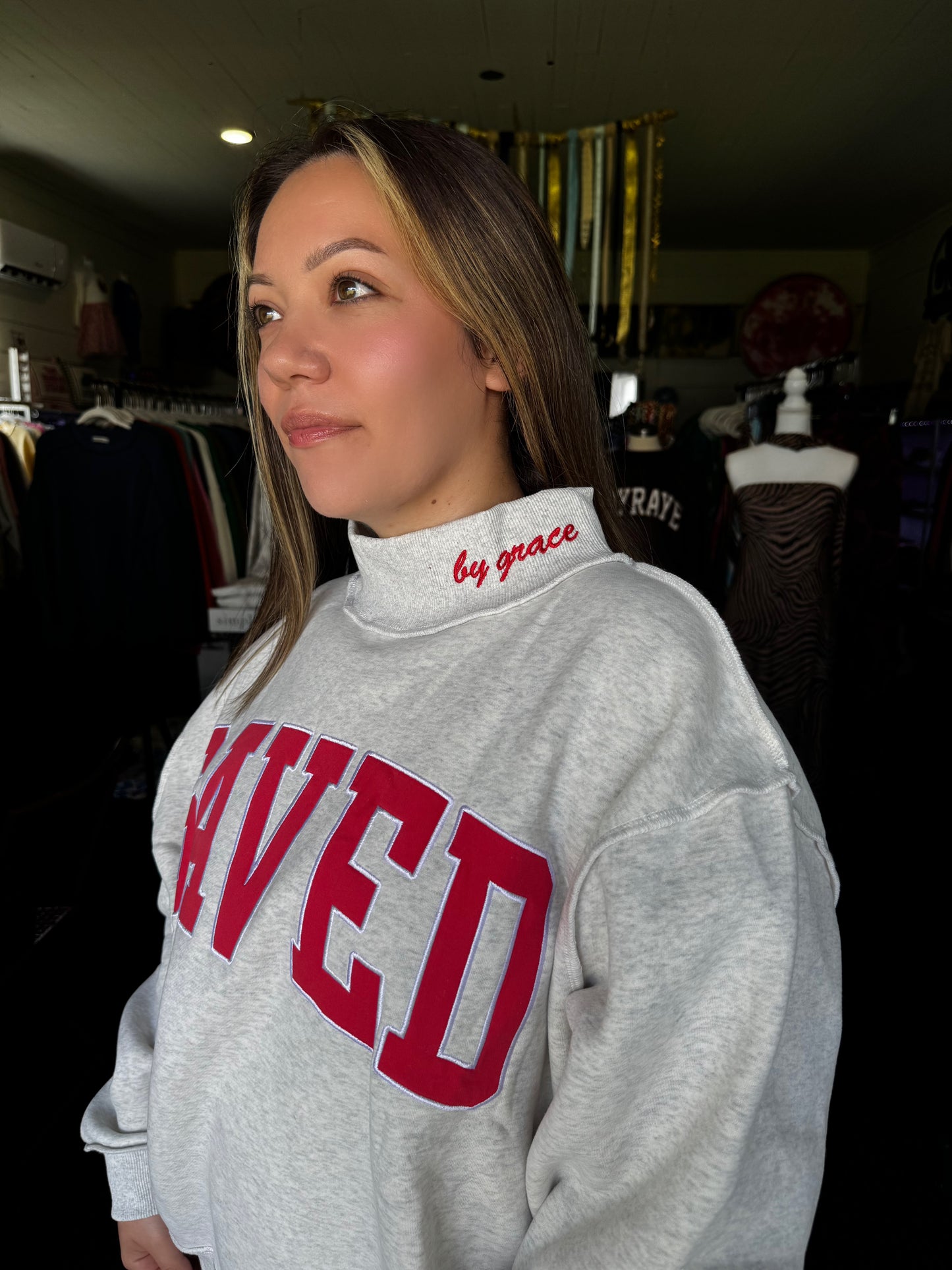 SAVED BY GRACE MOCKNECK