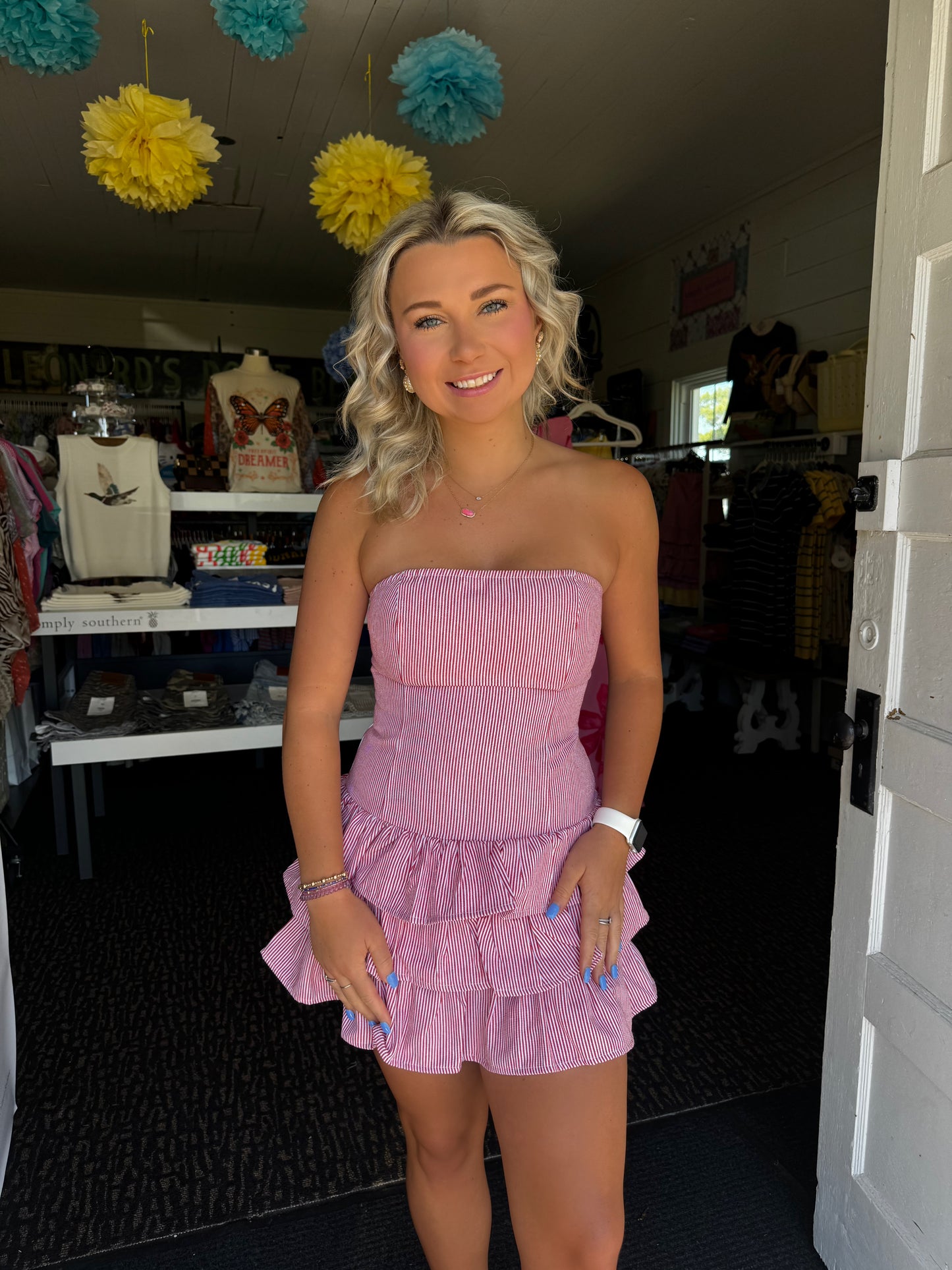 AMERICANA CHARM STRAPLESS DRESS