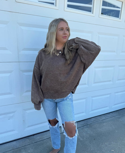 The Camden Pullover in Mocha