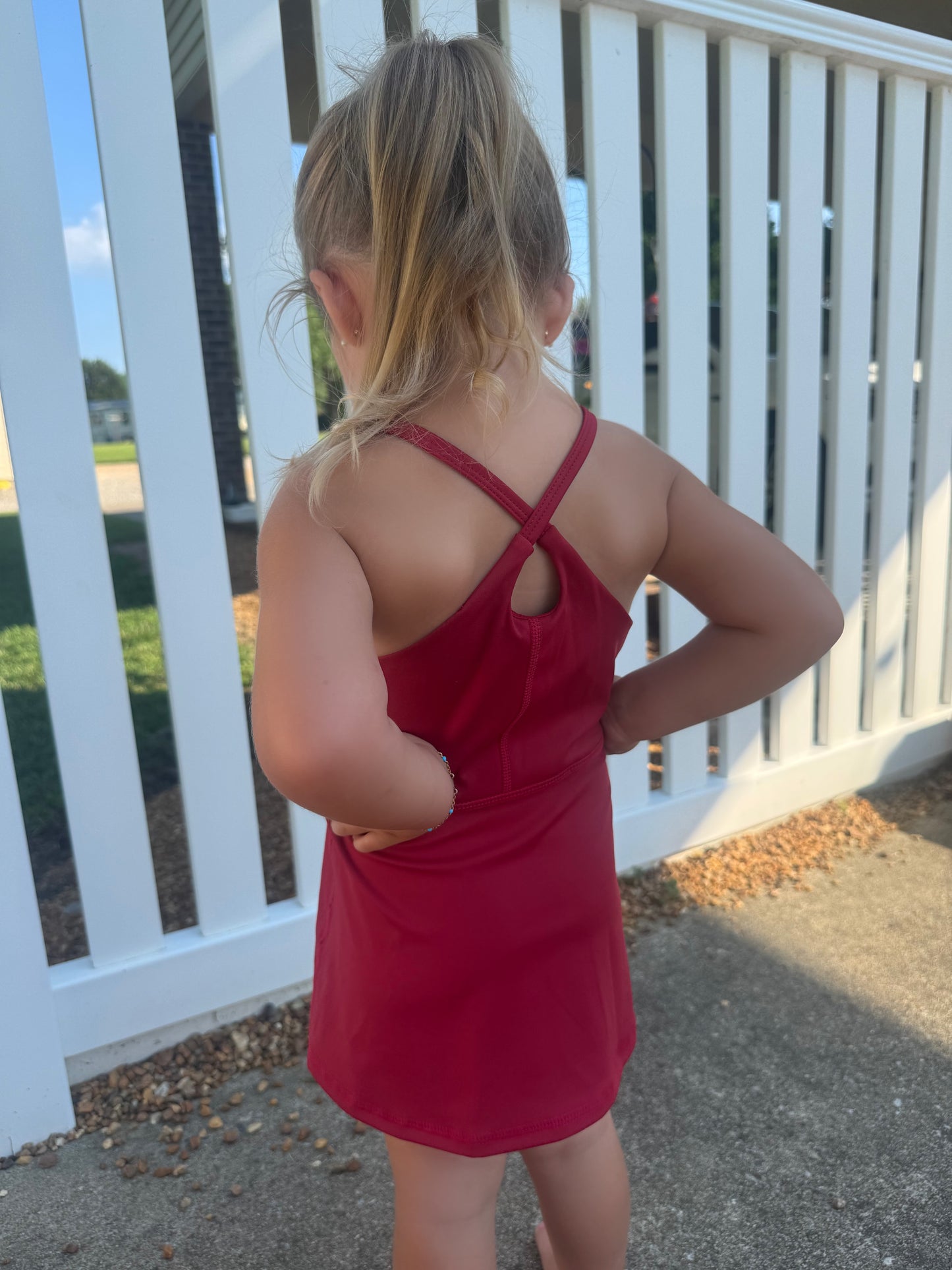 Tennis Dress in Crimson Red