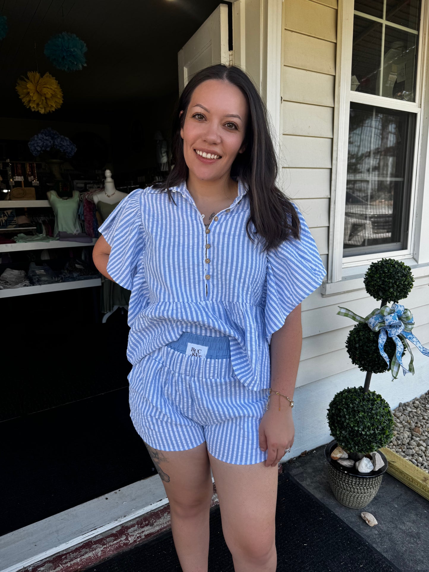 LAUREN BLUE STRIPE SHIRT