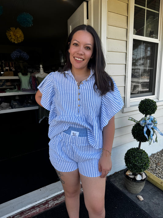 LAUREN BLUE STRIPE SHIRT