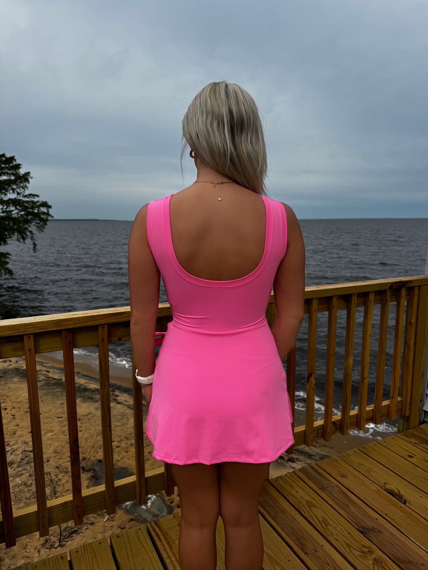 TIED & TRUE ACTIVE DRESS IN HOT PINK
