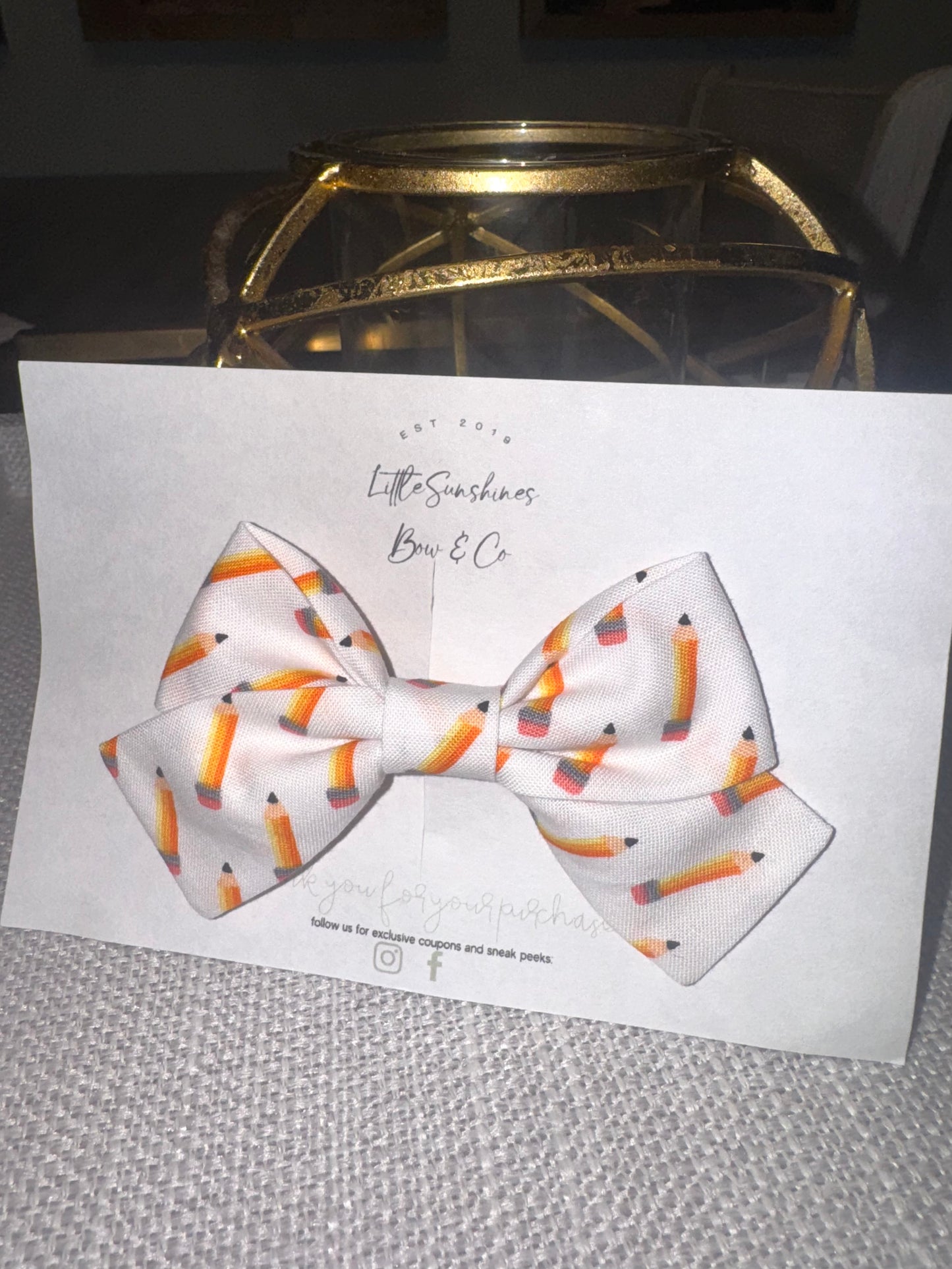 Pencil Pinwheel Hair Bow