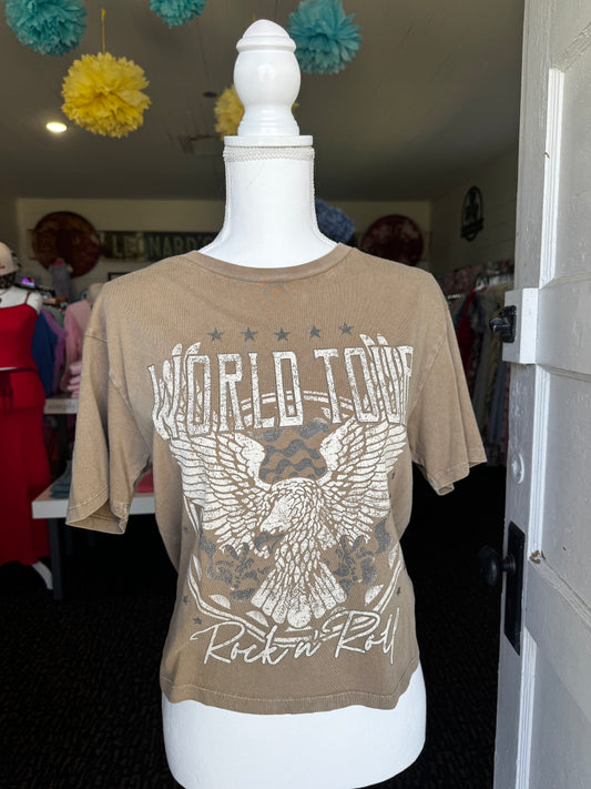 WORLD TOUR CROPPED TEE - SIZE SMALL