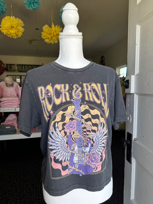 ROCK & ROLL CROPPED TEE - SIZE SMALL