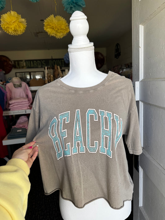 BEACHY CROPPED TEE - SIZE LARGE