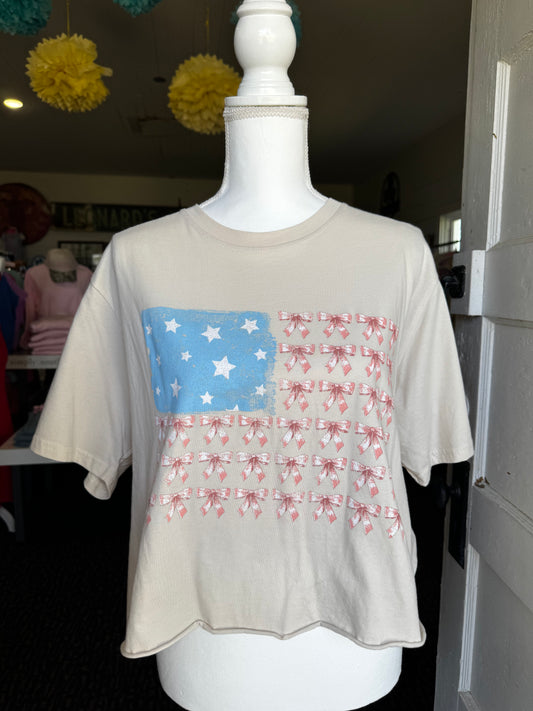 USA CROPPED TEE - SIZE LARGE