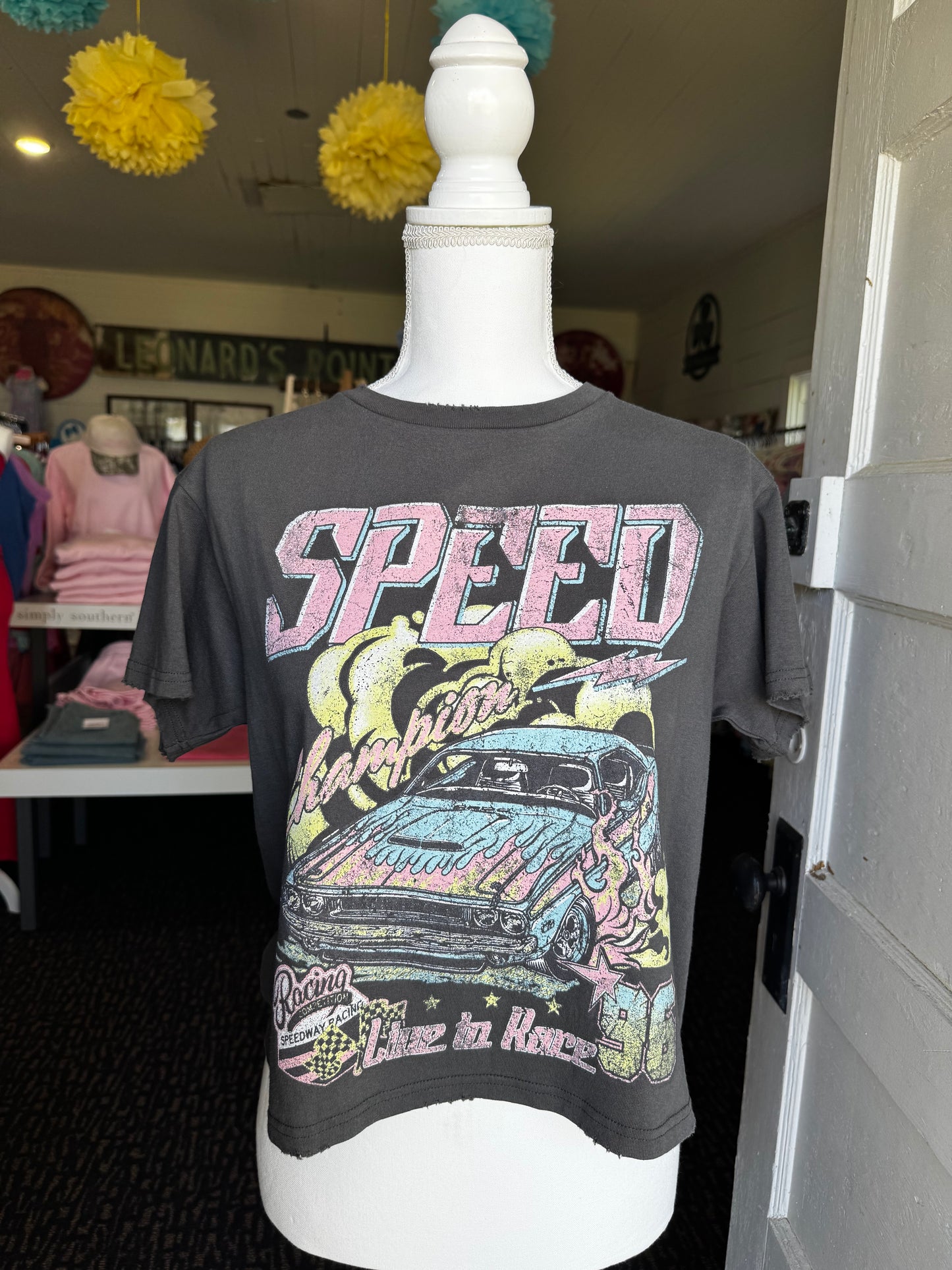 SPEED CHAMPION CROPPED TEE - SIZE LARGE