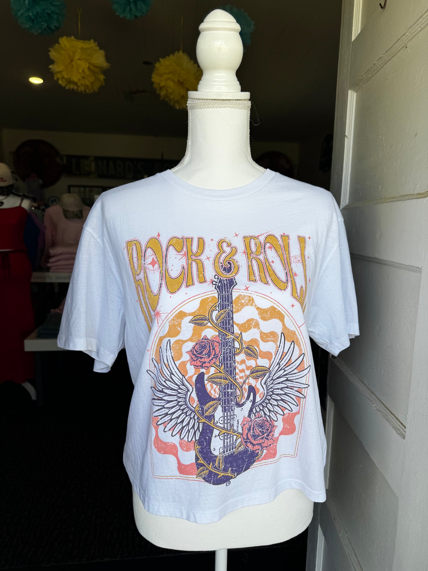 ROCK & ROLL CROPPED TEE - SIZE MEDIUM