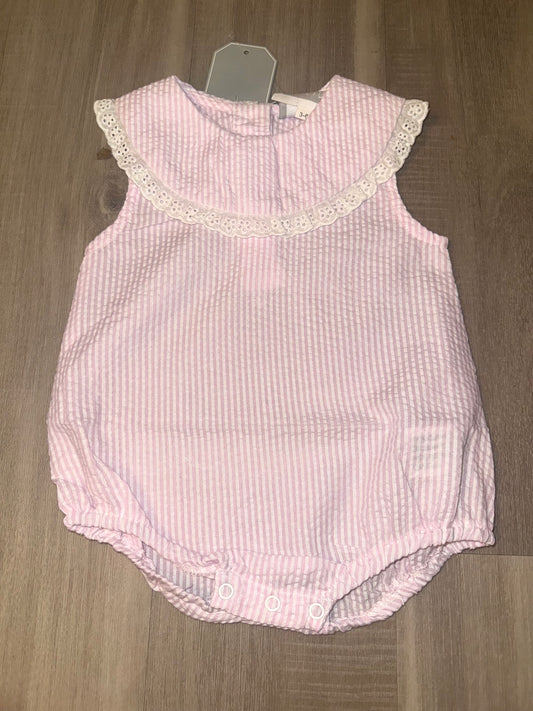 Light Pink Seersucker Bubble Romper