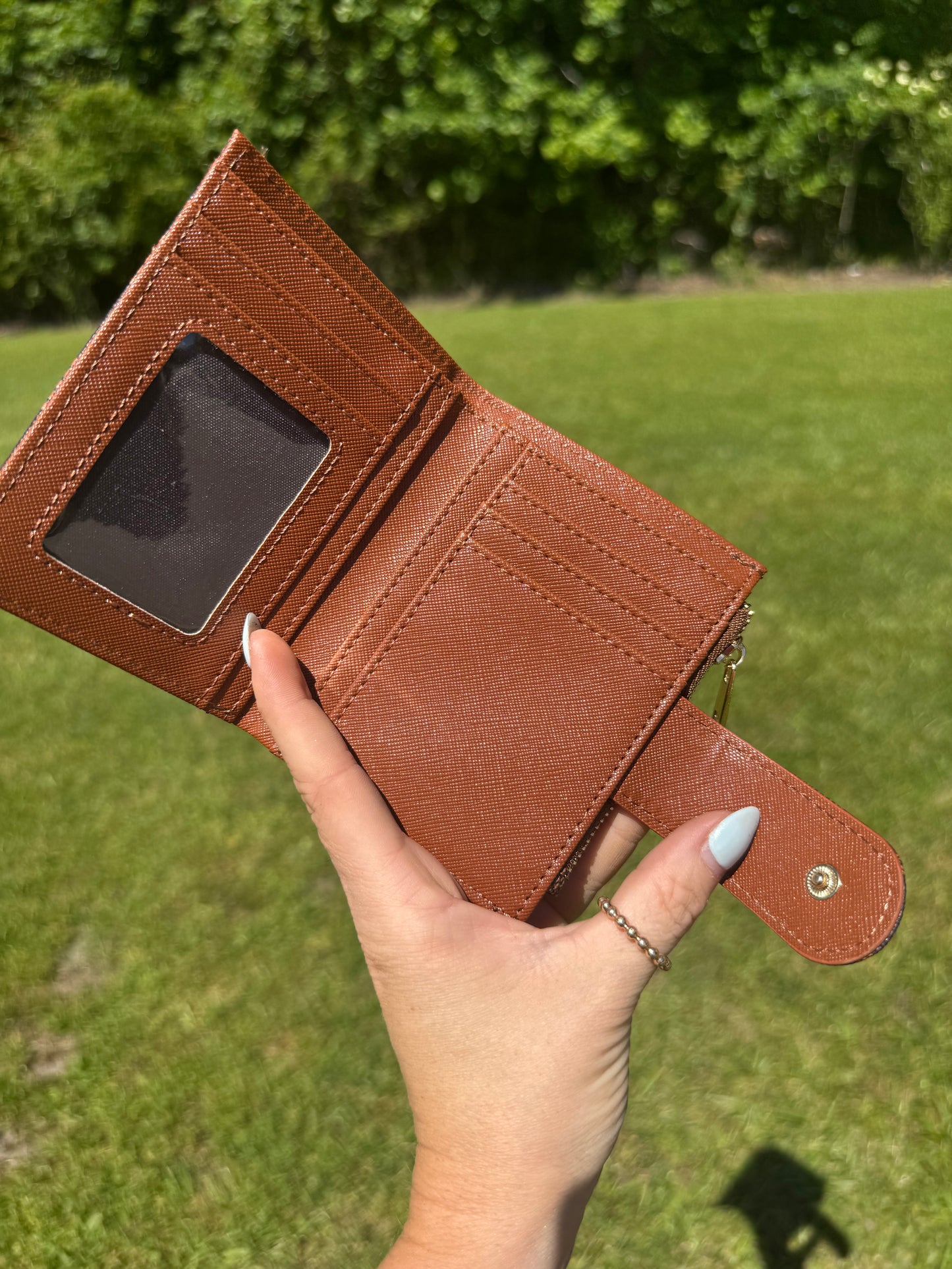 Checkered Wallet - Brown