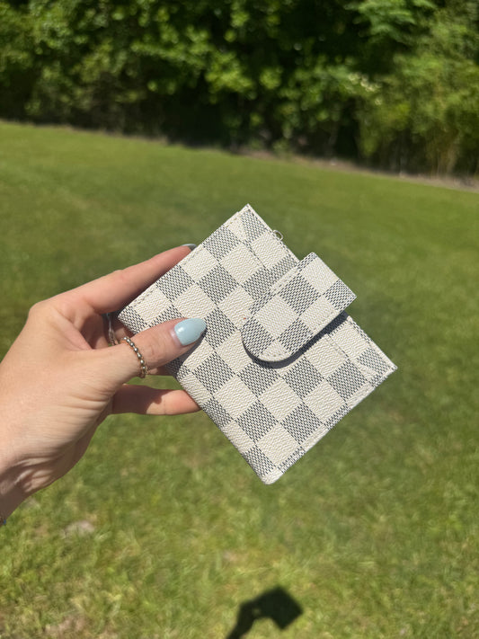Checkered Wallet - Ivory