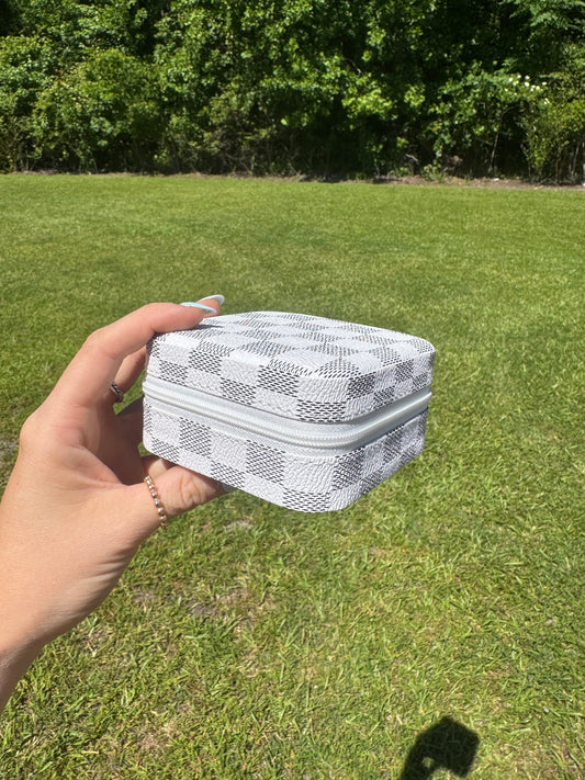 Checkered Jewelry Box - Ivory