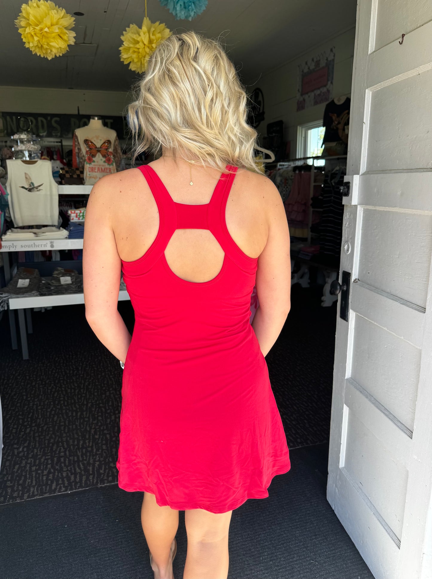 EASY BREEZY ACTIVE DRESS IN RED